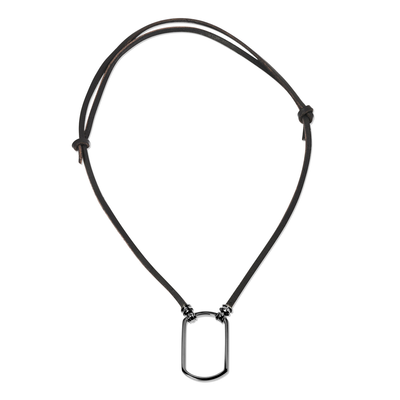 Black Leather with Gunmetal Plated Dog Tag