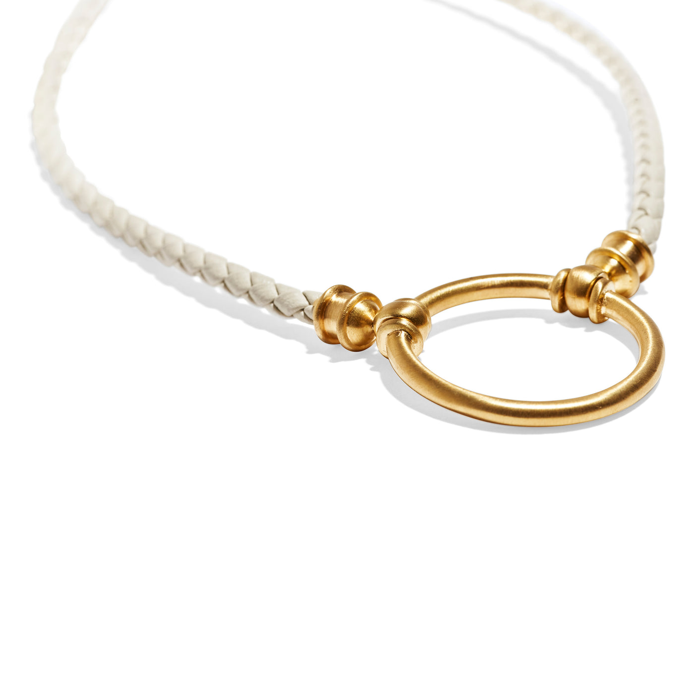 Santorini Braided Leather with Satin Gold Plated Loop