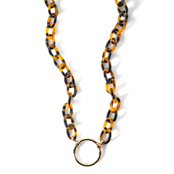 Small Acetate Link in Tortoise with Gold