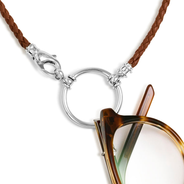 Brown Italian Braided Leather with Clasp