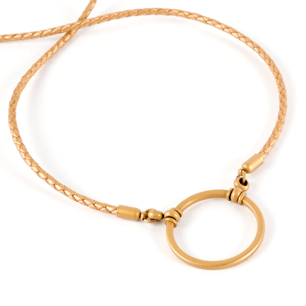 Gold Braided Leather with Satin Gold