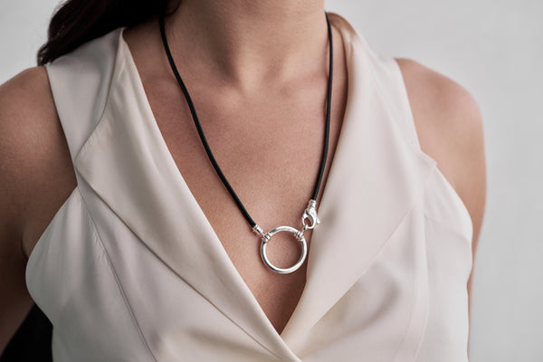 Italian Leather with Sterling Loop & Clasp