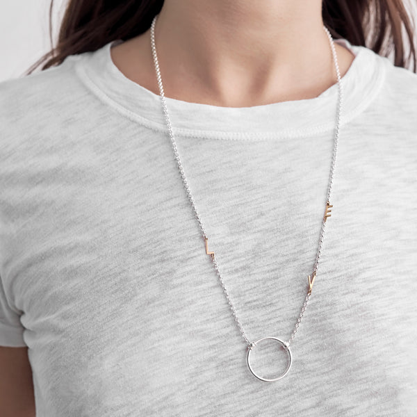 The Satin Silver Love Letter with Gold Letters