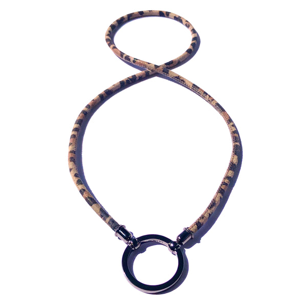 Leopard Print Clifton with Gunmetal Plated Loop