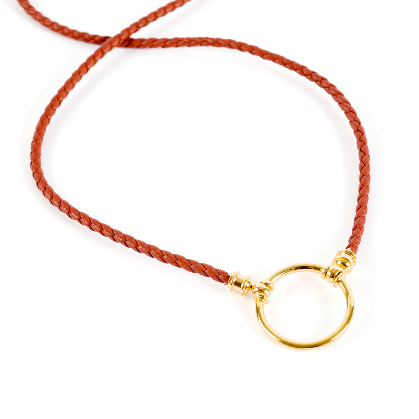 Cognac Braided Leather with Gold