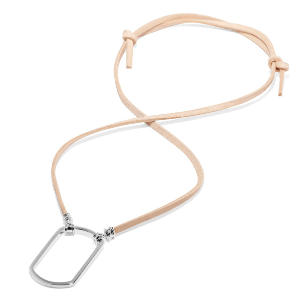 Crema Leather with Silver Plated Dog Tag