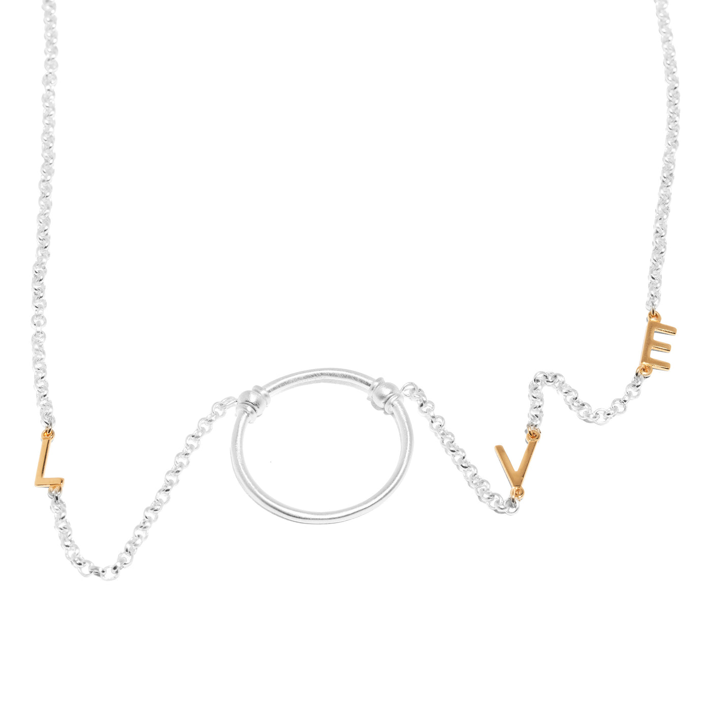 The Satin Silver Love Letter with Gold Letters